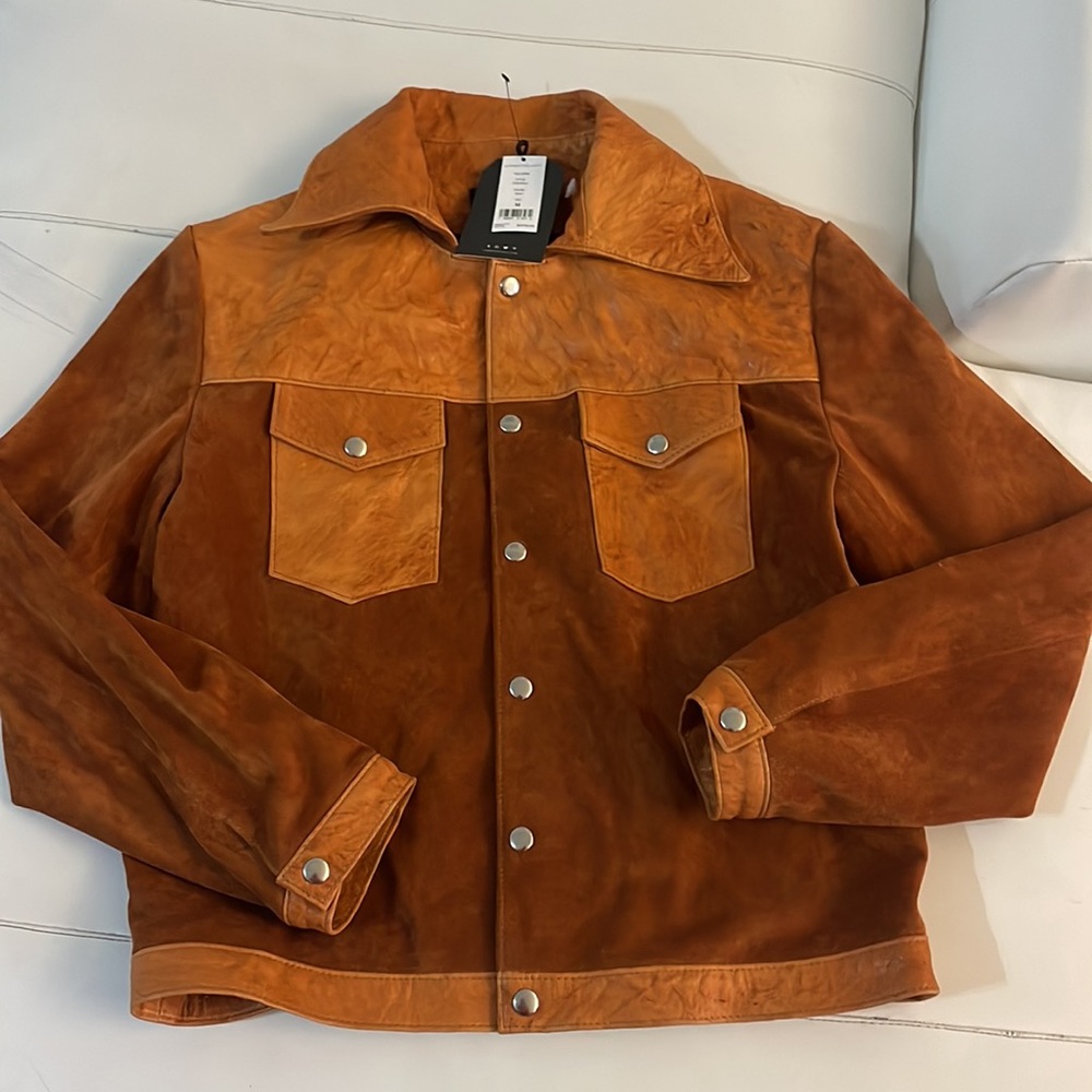 NWT Current Elliott The Crow leather suede jacket in rust
Size Medium $1078 - Picture 10 of 14